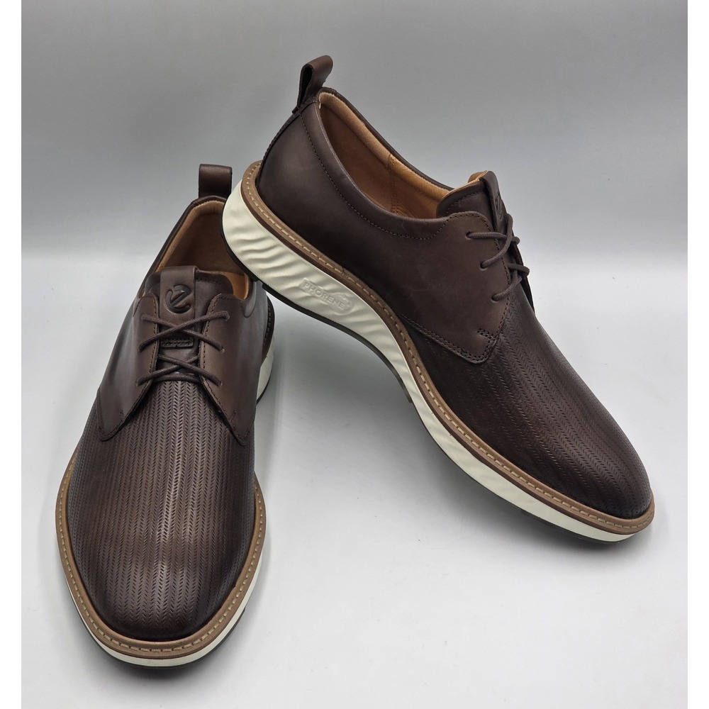 ECCO ST.1 Hybrid Brown Leather Oxfords Mens 9 EU 43 Dress Casual Shoes - Picture 8 of 13
